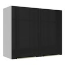 Ver imagem 1 de Armário Aéreo Madesa Lux 80 cm 2 Portas Branco/Preto