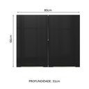 Ver imagem 3 de Armário Aéreo Madesa Lux 80 cm 2 Portas Branco/Preto