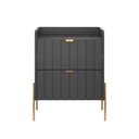 Ver imagem 4 de Mesa Lateral para Quarto Moriah 45cm 2 Gavetas