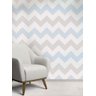 Papel de Parede Chevron Mod - 130 Azul Claro e Cinza-60x300cm - 1