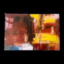 Ver imagem 1 de Quadro Arte Fundo Vermelho - Pintado Á Mão 16x24 Gallery Wrap