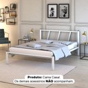 Ver imagem 2 de Cama Casal de Ferro Bruna 100% Aço Industrial Quarto - Branco
