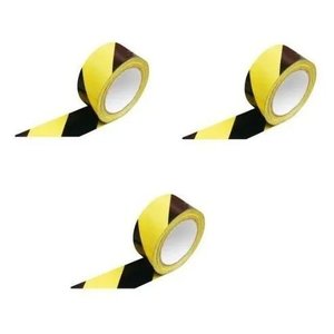 Fita Zebrada Plastica para Sinalização 200mx7cm Kit com 3 Rolos