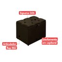 Ver imagem 6 de Puff Baú Organizador Atena Estofado Capitonê Veludo Marrom
