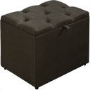 Ver imagem 1 de Puff Baú Organizador Atena Estofado Capitonê Veludo Marrom