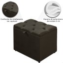 Ver imagem 4 de Puff Baú Organizador Atena Estofado Capitonê Veludo Marrom