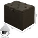Ver imagem 6 de Puff Baú Organizador Atena Estofado Capitonê Veludo Marrom