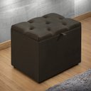 Ver imagem 2 de Puff Baú Organizador Atena Estofado Capitonê Veludo Marrom