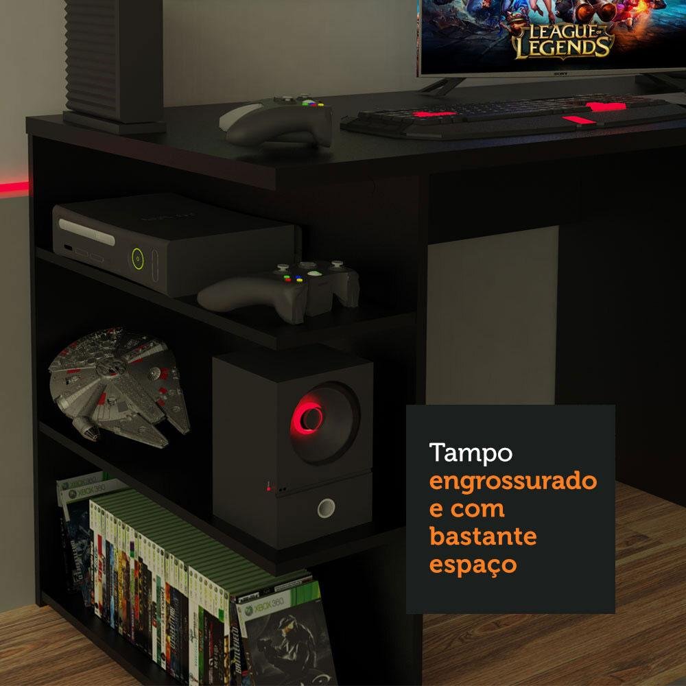 Mesa para Computador Gamer Madesa 9409 - Preto - 5