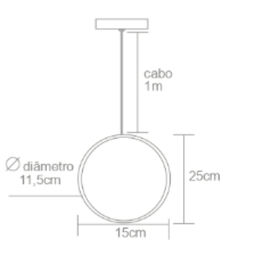 Pendente Madeira Redondo Slim 25 Cm:mel - 2
