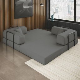 Sofá Cama Colchão Casal Compactair Confortável Sala Balaqui - 5