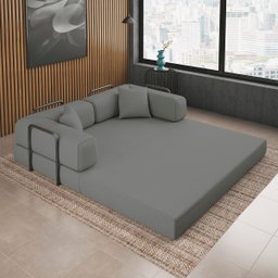 Sofá Cama Colchão Casal Compactair Confortável Sala Balaqui - 4