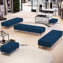 Ver imagem 6 de Kit 02 Puffs Decorativo Sala de Estar Bali W01 Pés Palito 170x60cm Suede Azul Marinho - Lyam Decor