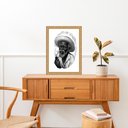 Ver imagem 1 de Quadro Moldura Dourada Desenho Preto Velho 33x24cm:com Acetato