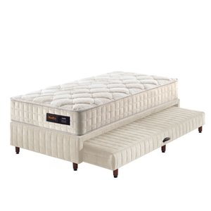 Auxiliar Cama Box Colchão Solteiro 88x188x65cm com Molas Ensacadas Cairo Bege