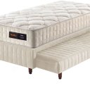 Ver imagem 2 de Auxiliar Cama Box Colchão Solteiro 88x188x65cm com Molas Ensacadas Cairo Bege