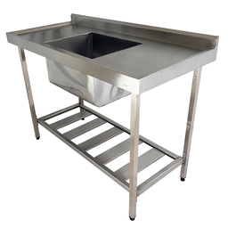 Pia Aço Inox Industrial 120x60x90 Cm Cuba Centralizada Loja da Cozinha - 1