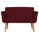 Ver imagem 1 de Namoradeira Decorativa Isabela Pés Palito Suede Bordô - DS Estofados