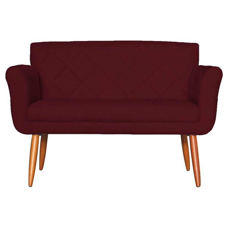 Namoradeira Decorativa Isabela Pés Palito Suede Bordô - DS Estofados Namoradeira Decorativa Isabela Pés Palito Suede Bordô - DS Estofados