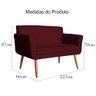 Namoradeira Decorativa Isabela Pés Palito Suede Bordô - DS Estofados - 4