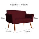 Ver imagem 4 de Namoradeira Decorativa Isabela Pés Palito Suede Bordô - DS Estofados