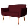 Namoradeira Decorativa Isabela Pés Palito Suede Bordô - DS Estofados - 2