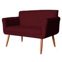 Ver imagem 2 de Namoradeira Decorativa Isabela Pés Palito Suede Bordô - DS Estofados