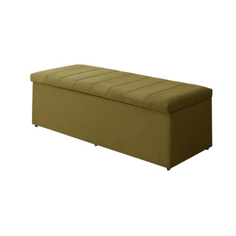 Calçadeira Baú Vitoria 100 cm Suede Amarelo