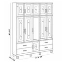 Ver imagem 6 de Guarda Roupa Casal com Espelho 11 Portas Aplique 4 Gavetas Madeira Maciça Lorie F06 Castanho - Lyam