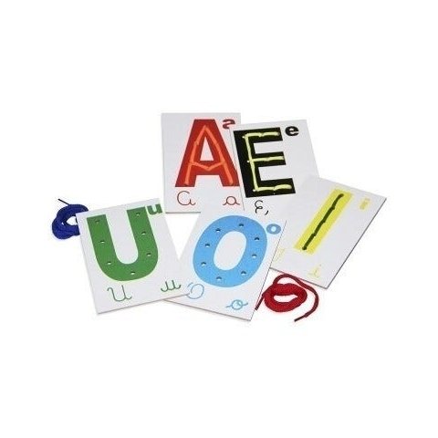 Alinhavos Vogais- 5 Placas - Psicomotricidade