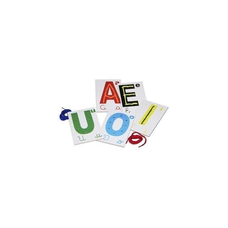 Alinhavos Vogais- 5 Placas - Psicomotricidade