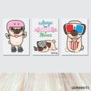 Ver imagem 1 de 3 Quadros Decorativos Pug Amigo para Todas As Horas