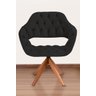Poltrona Decorativa Sput Pé Giratório de Madeira Capitonê Cor:preto - 1