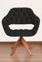 Ver imagem 1 de Poltrona Decorativa Sput Pé Giratório de Madeira Capitonê Cor:preto