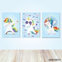 Ver imagem 1 de 3 Quadros Decorativos Bebê Infantil Unicórnio Dab