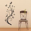 Ver imagem 1 de Adesivo de Parede Florais Floral 02 - Preto