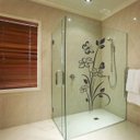 Ver imagem 1 de Adesivo para Box de Banheiro Florais Floral 35 Preto