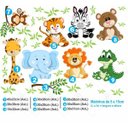 Ver imagem 2 de Adesivo de Parede Infantil Animais Safári Leão Urso Girafa