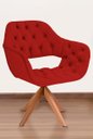 Ver imagem 2 de Poltrona Decorativa Sput Pé Giratório de Madeira Capitonê Cor:vermelho