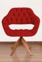 Ver imagem 1 de Poltrona Decorativa Sput Pé Giratório de Madeira Capitonê Cor:vermelho