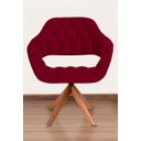 Ver imagem 1 de Poltrona Decorativa Sput Pé Giratório de Madeira Capitonê Cor:vinho