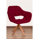 Ver imagem 2 de Poltrona Decorativa Sput Pé Giratório de Madeira Capitonê Cor:vinho