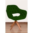 Ver imagem 2 de Poltrona Decorativa Sput Pé Giratório de Madeira Capitonê Cor:verde