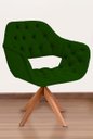 Ver imagem 2 de Poltrona Decorativa Sput Pé Giratório de Madeira Capitonê Cor:verde