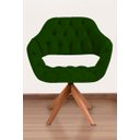 Ver imagem 1 de Poltrona Decorativa Sput Pé Giratório de Madeira Capitonê Cor:verde