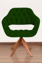 Ver imagem 1 de Poltrona Decorativa Sput Pé Giratório de Madeira Capitonê Cor:verde