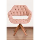 Ver imagem 1 de Poltrona Decorativa Sput Pé Giratório de Madeira Capitonê Cor:rosa