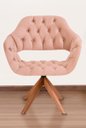 Ver imagem 1 de Poltrona Decorativa Sput Pé Giratório de Madeira Capitonê Cor:rosa