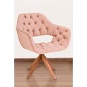 Ver imagem 2 de Poltrona Decorativa Sput Pé Giratório de Madeira Capitonê Cor:rosa