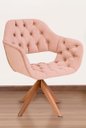 Ver imagem 2 de Poltrona Decorativa Sput Pé Giratório de Madeira Capitonê Cor:rosa
